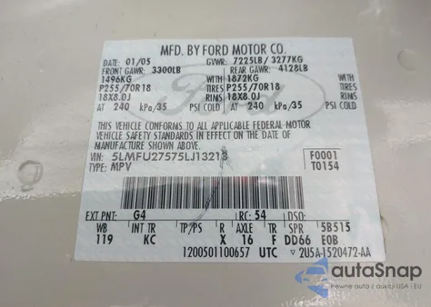 2005 Lincoln Navigator from USA, damaged, VIN 5LMFU27575LJ13213